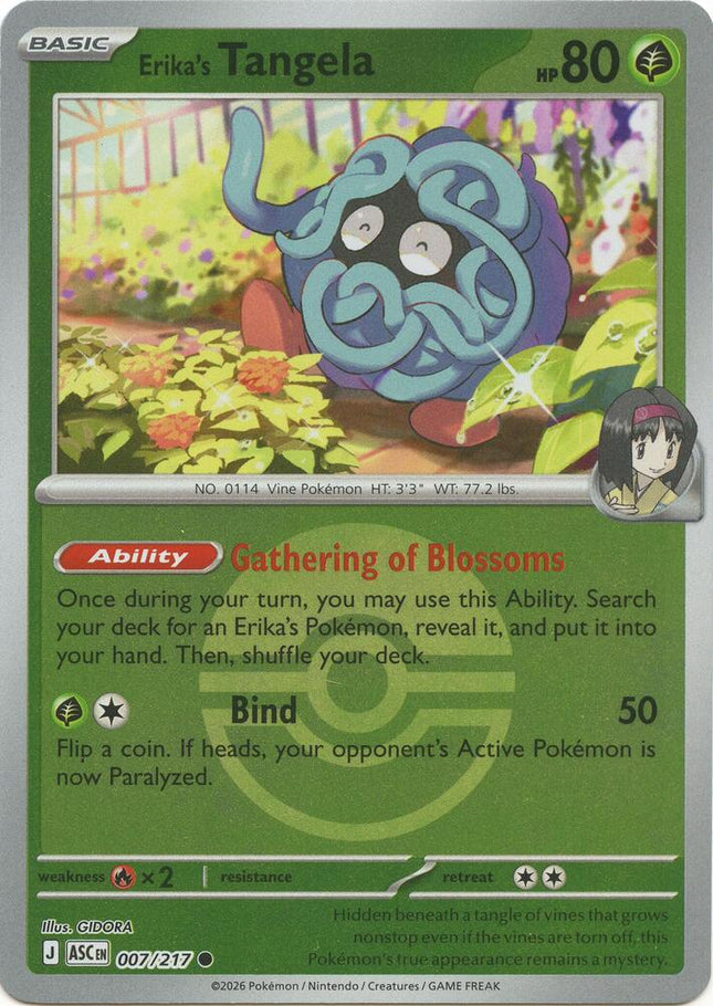Carta Pokémon Erika's Tangela 007/217 - Ascended Heroes - Thunder Cards