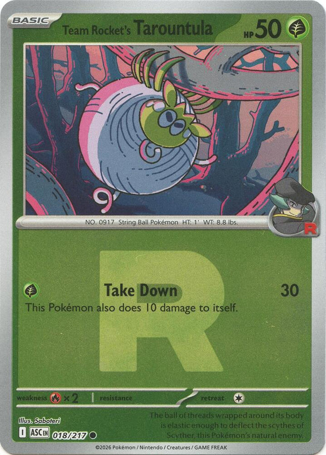Carta Pokémon Team Rocket's Tarontula 018/217 - Ascended Heroes - Thunder Cards