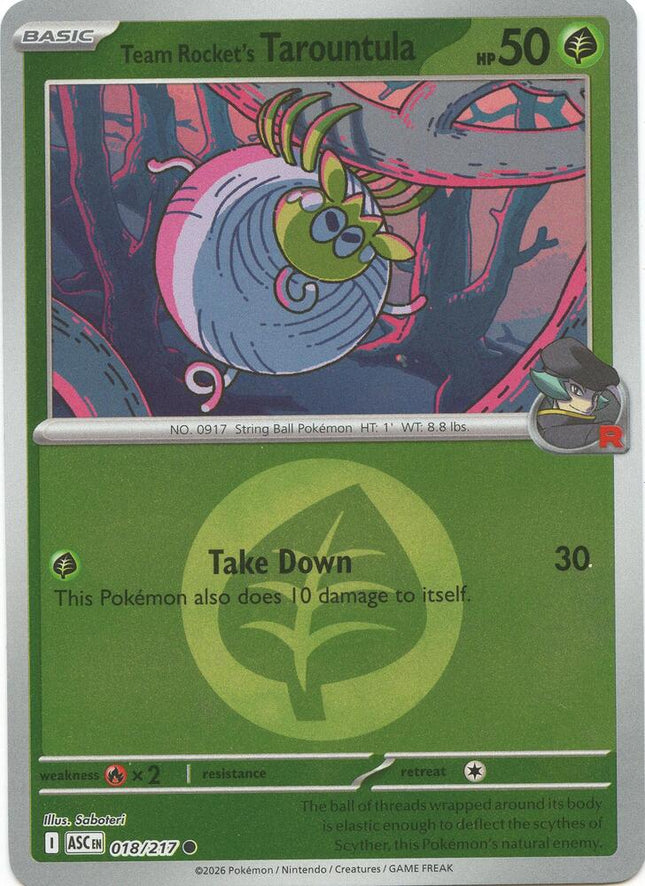 Carta Pokémon Team Rocket's Tarontula 018/217 - Ascended Heroes - Thunder Cards