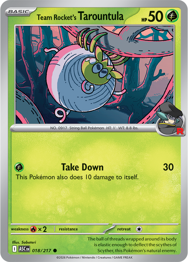 Carta Pokémon Team Rocket's Tarontula 018/217 - Ascended Heroes - Thunder Cards