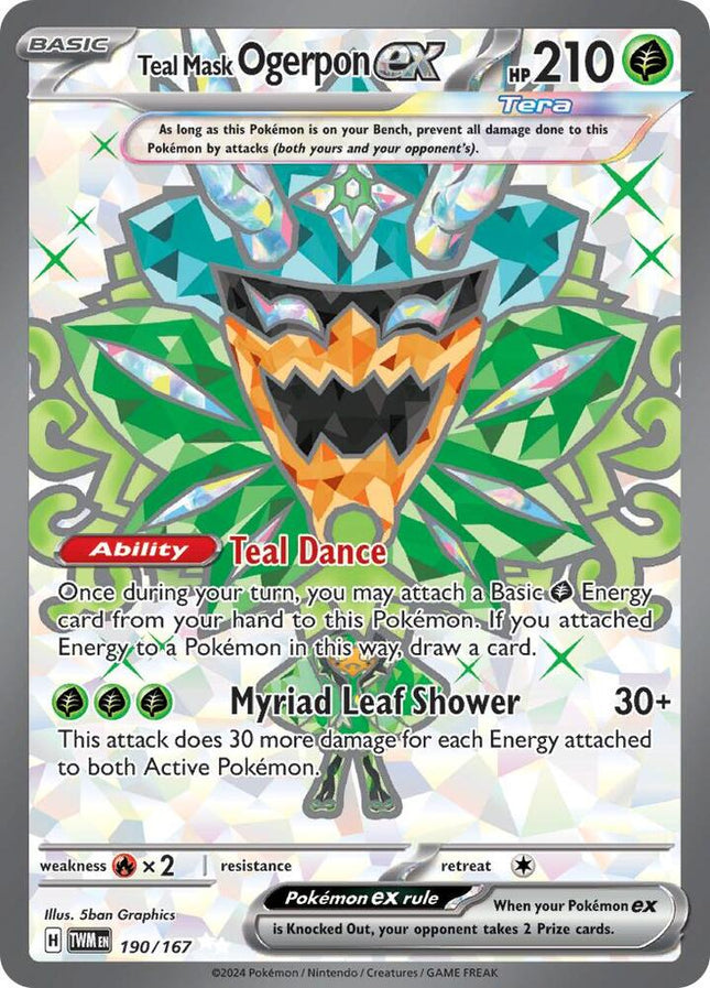 Teal Mask Ogerpon EX FA - 190/167 - SV06: Twilight Masquerade (TWM)