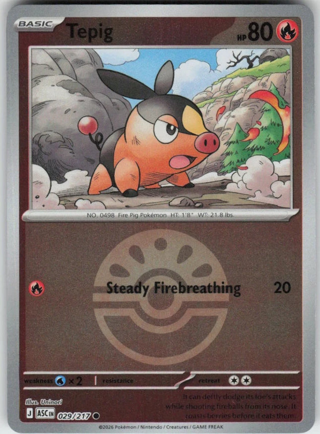 Carta Pokémon Tepig 029/217 - Ascended Heroes - Thunder Cards