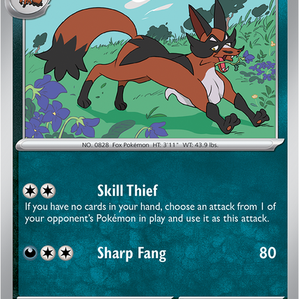Carta individual Pokémon Thievul 054/084, set Pitch Black, en Thunder Cards México