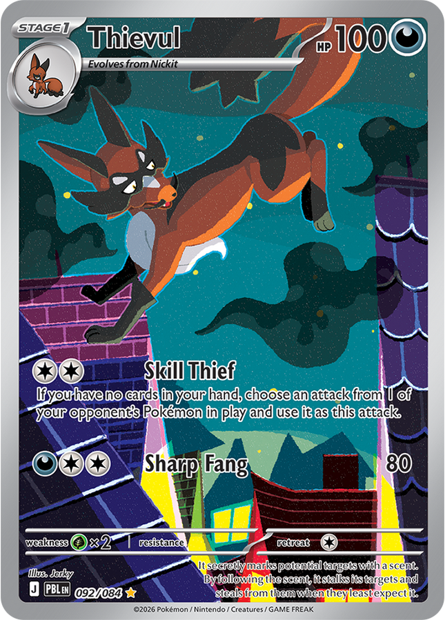Carta individual Thievul 092/084, set Pitch Black, en Thunder Cards México Illustration Rare 