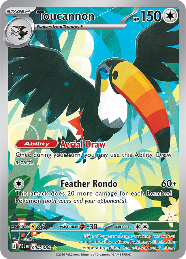 Carta individual Toucannon 094/084, set Pitch Black, en Thunder Cards México Illustration Rare 