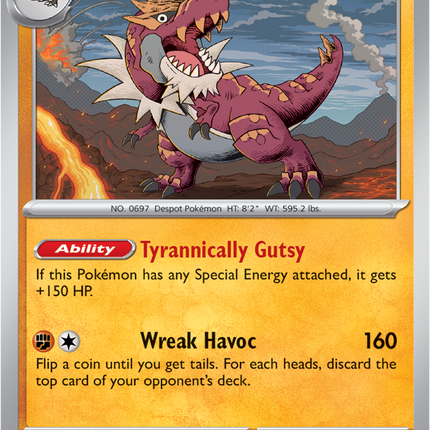Carta Individual Pokémon Tyrantrum 045/088, Stage 2 Pokémon 180 HP, set Perfect Order, Ilustración de Dsuke - Thunder Cards México