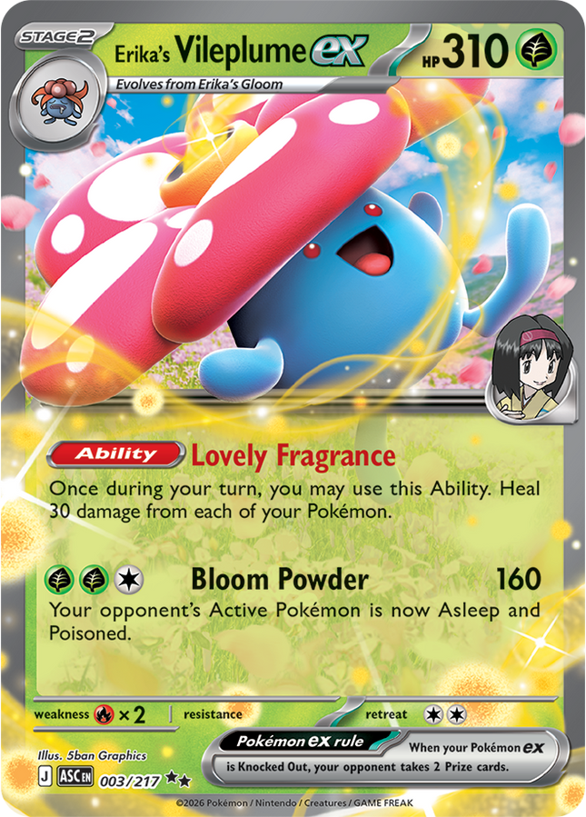 Carta Pokémon Erika's Vileplume 003/217 - Ascended Heroes - Thunder Cards