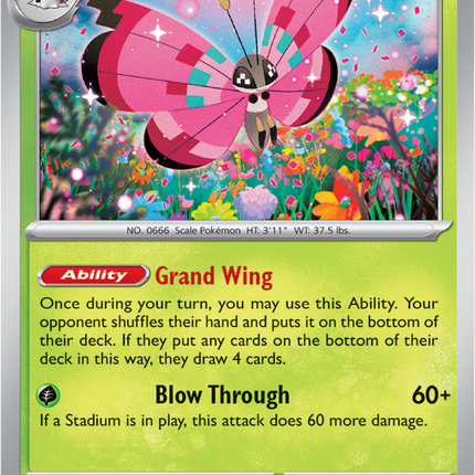 Carta Individual Pokémon Vivillon 009/088, Stage 2 Pokémon 120 HP, set Perfect Order, Ilustración de mingo - Thunder Cards México