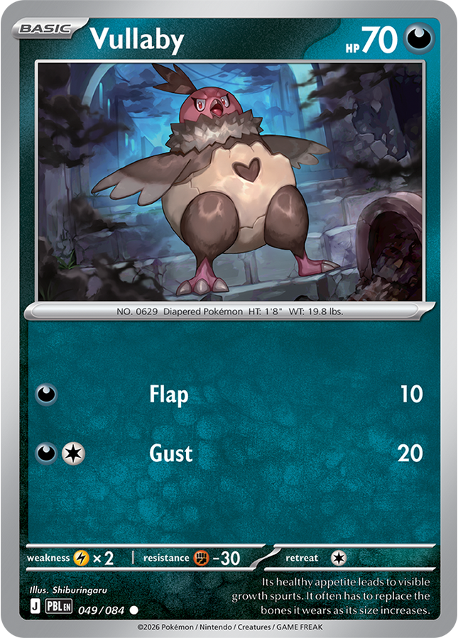 Carta individual Pokémon Vullaby 049/084, set Pitch Black, en Thunder Cards México