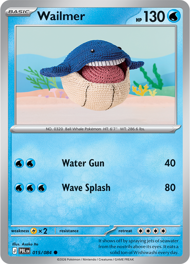 Carta individual Pokémon Wailmer 015/084, set Pitch Black, en Thunder Cards México