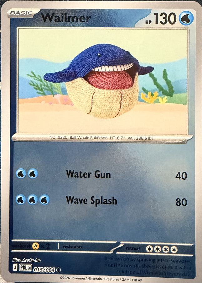 Carta individual Pokémon Wailmer 015/084, set Pitch Black, en Thunder Cards México Reverse