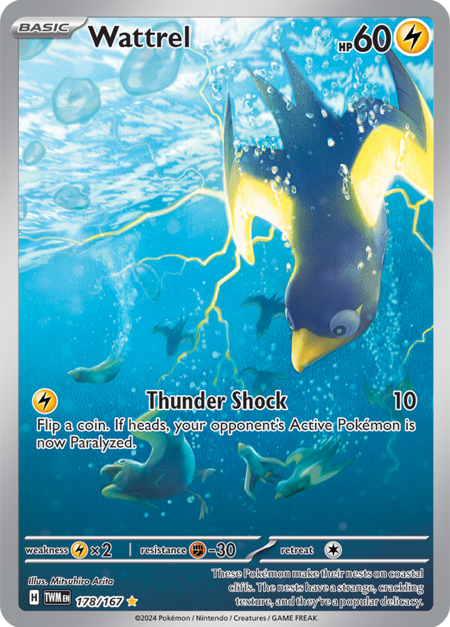 Carta Individual Pokémon Wattrel Illustration Rare 178/167, Trainer, set Twilight Masquerade - Thunder Cards México