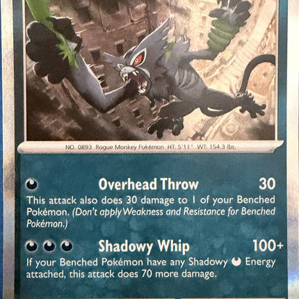 Carta individual Pokémon Zarude 056/084, set Pitch Black, en Thunder Cards México Holo