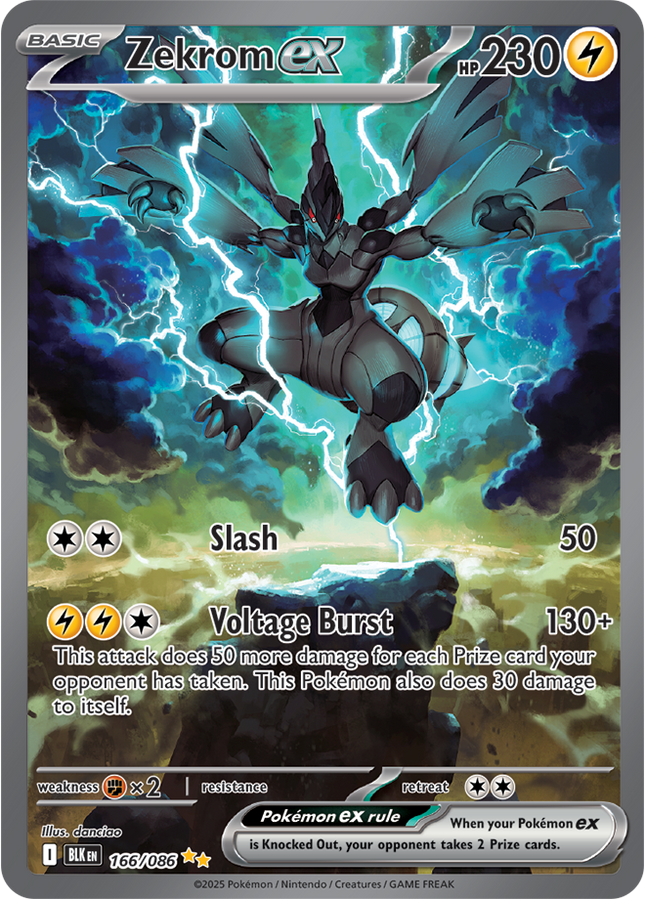 Carta Pokémon Zekrom EX (SIR) 166/086 del set Black Bolt de Pokémon TCG en Thunder Cards