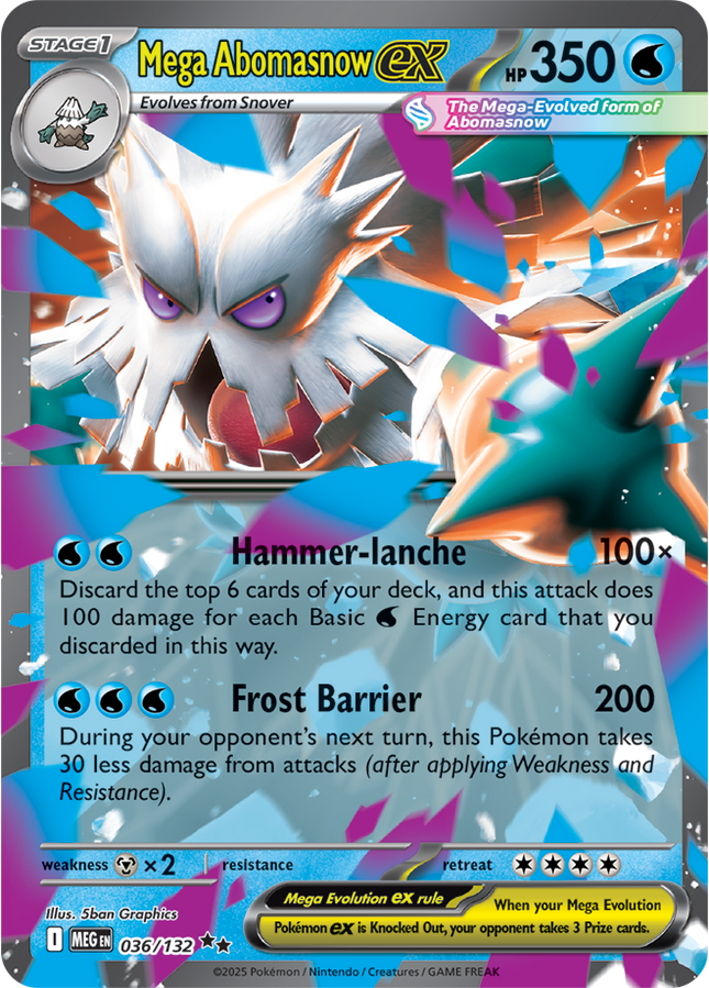 Carta Pokémon Mega Abomasnow EX (DR) 036/132 del set Mega Evolutions Pokémon TCG en Thunder Cards México