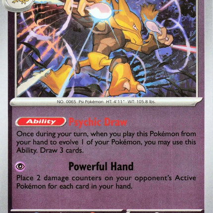 Carta Individual Pokémon Alakazam Reverse Holo 056/132, Supporter Trainer, set Mega Evolution- Thunder Cards México