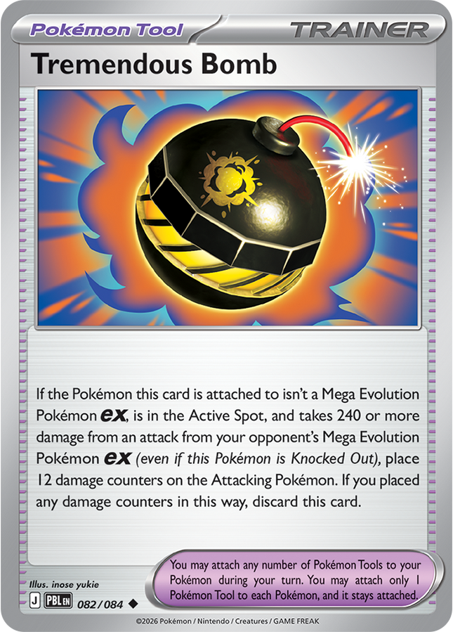 Carta individual Tremendous Bomb  082/084, set Pitch Black, en Thunder Cards México