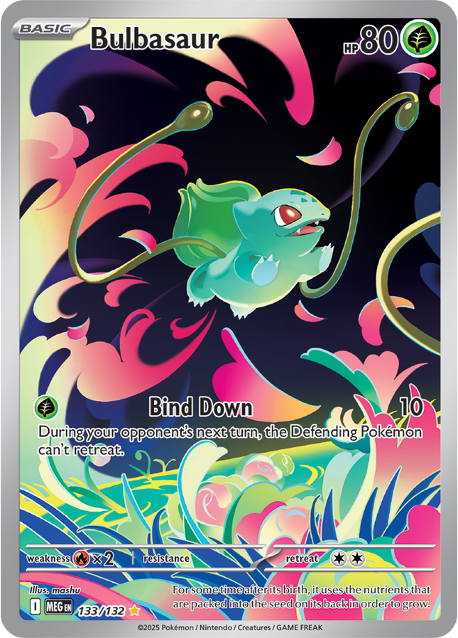 Carta Individual Pokémon Bulbasaur Illustration Rare 133/132, Trainer, set Mega Evolution - Thunder Cards México