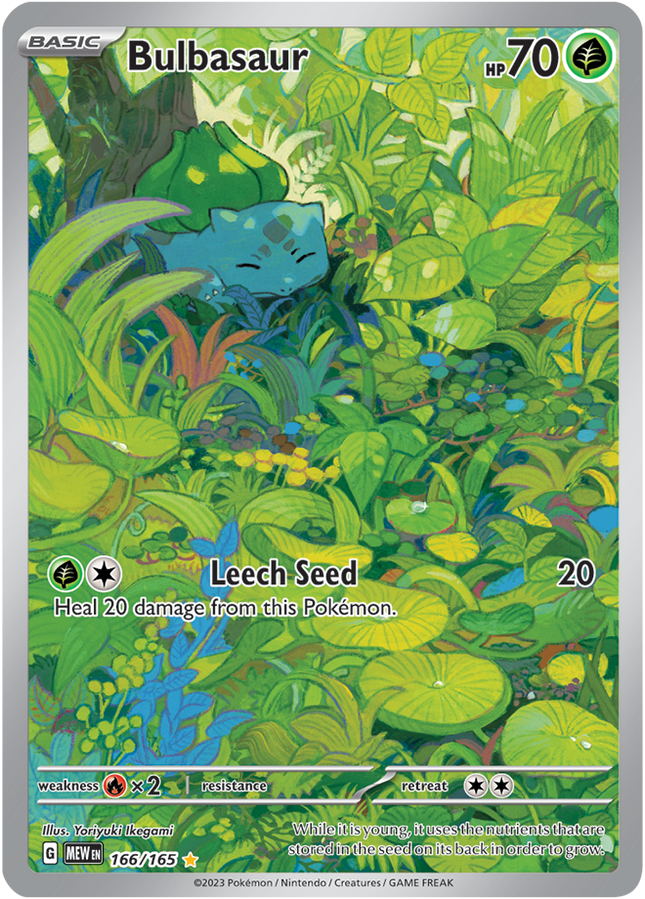 Carta Pokémon Bulbasaur (IR) 166/165 del set 151 de Pokémon TCG en Thunder Cards