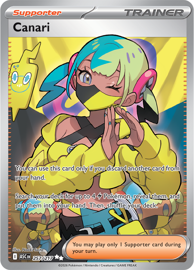 Carta Individual Pokémon Trainer Canari 257/217, Supporter Trainer, set Ascended Heroes, Thunder Cards México