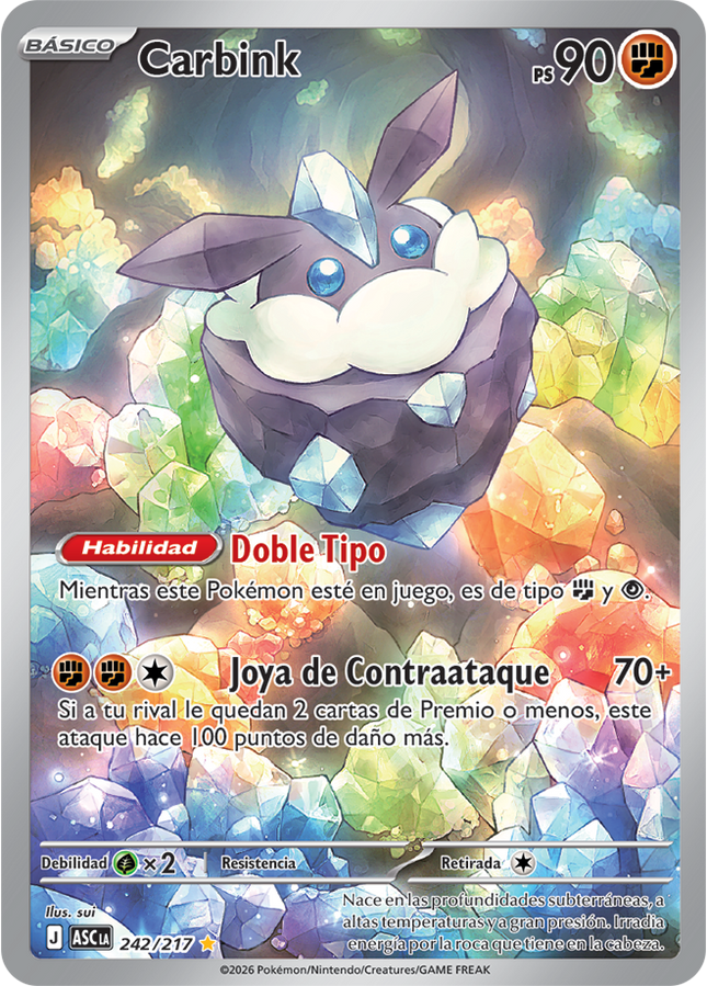 Carta PokémonCarbink (IR) 242/217 del set Ascended Heroes de Pokémon TCG en Thunder Cards | Carta en Español
