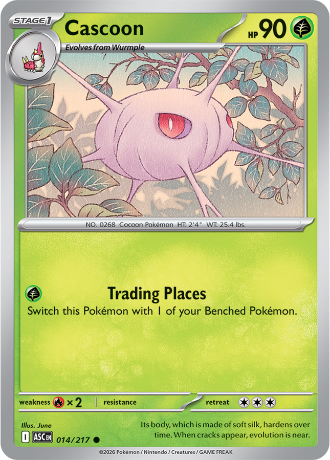 Carta Pokémon Cascoon 014/217 - Ascended Heroes - Thunder Cards