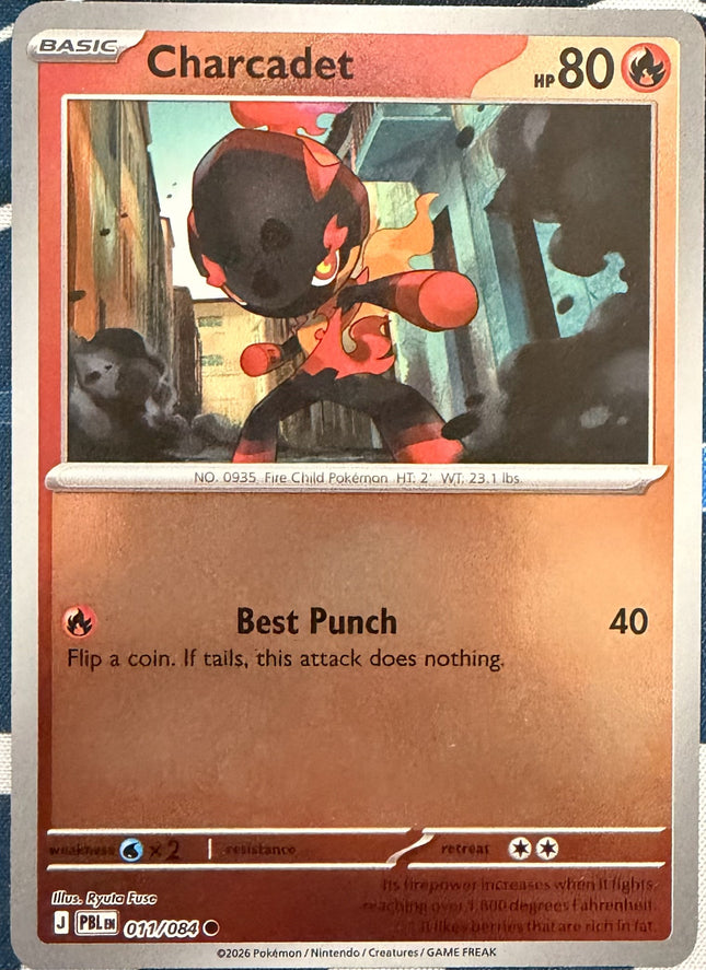 Carta individual Pokémon Charcadet 011/084, set Pitch Black, en Thunder Cards México Reverse