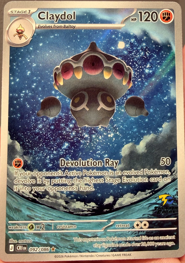 Carta Individual Pokémon Claydol Ilustración Especial 092/086, Stage 1  Pokémon 120 HP, set Chaos Rising, Ilustración de matazo - Thunder Cards México
