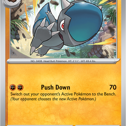 Carta individual Pokémon Cranidos 044/084, set Pitch Black, en Thunder Cards México