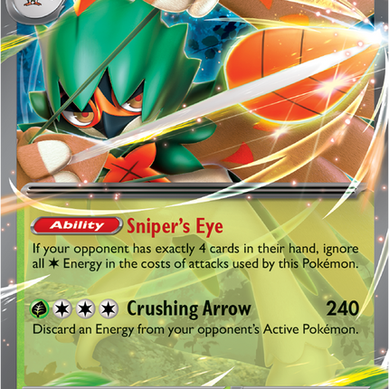 Carta Individual Pokémon Decideueye EX 012/088, Stage 2 Pokémon 320 HP, set Perfect Order, Ilustración de aky CG Works- Thunder Cards México