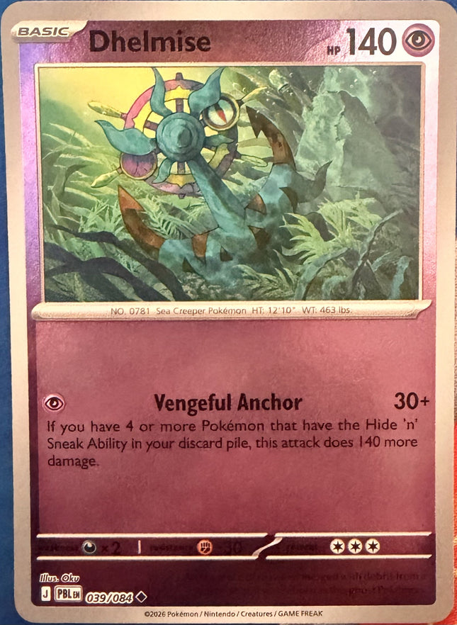 Carta individual Pokémon Dhelmise 039/084, set Pitch Black, en Thunder Cards México Reverse