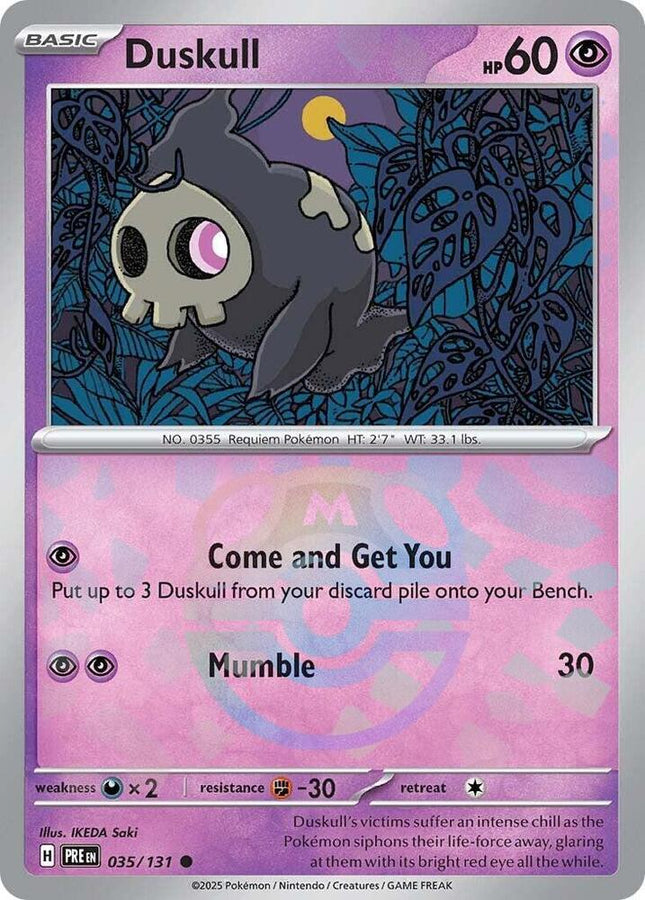 Carta Pokémon Duskull Common 035/131 del set Prismatic Evolutions TCG en Thunder Cards Masterball