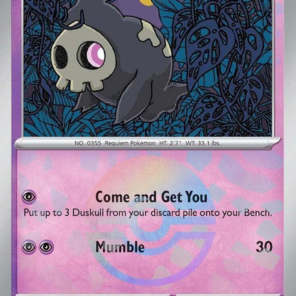 Carta Pokémon Duskull Common 035/131 del set Prismatic Evolutions TCG en Thunder Cards