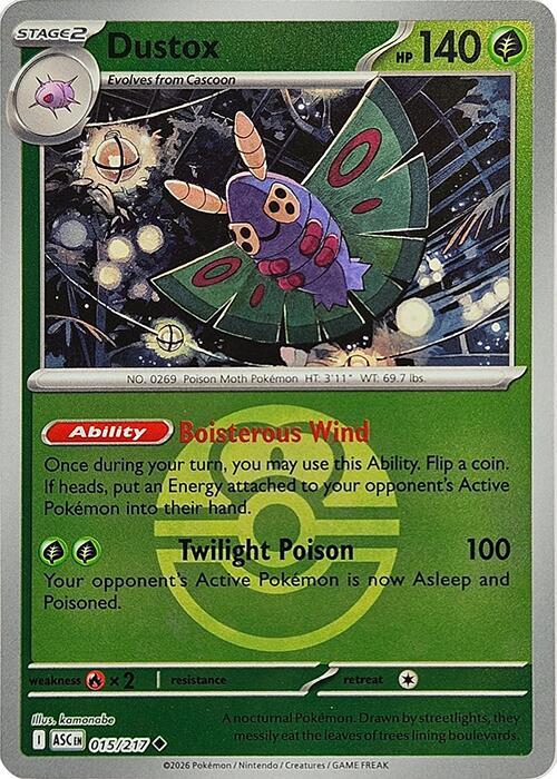 Carta Pokémon Dustox 015/217 - Ascended Heroes - Thunder Cards