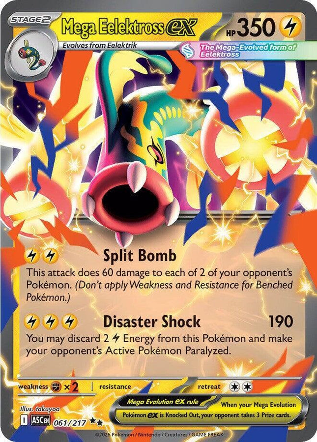 Carta Pokémon Mega Eelektross EX (DR) 061/217 del set Ascended Heroes de Pokémon TCG en Thunder Cards