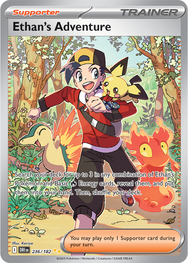 Carta Pokémon Ethan's Adventure (SIR) 236/182 del set Destined Rivals de Pokémon TCG en Thunder Cards