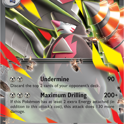 Carta individual Pokémon Mega Excadrill EX 065/084, set Pitch Black, en Thunder Cards México 