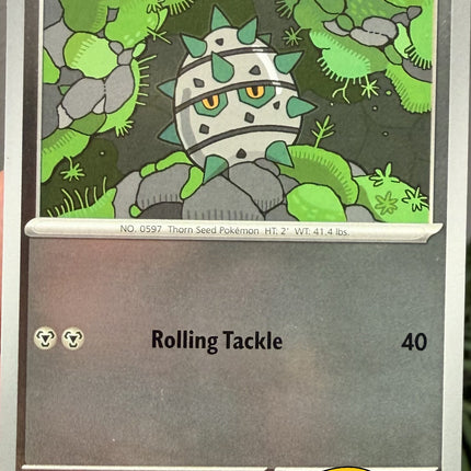 Carta Individual Pokémon Ferroseed Reverse 062/086, BASIC Pokémon 70 HP, set Chaos Rising, Ilustración de OKUBO - Thunder Cards México