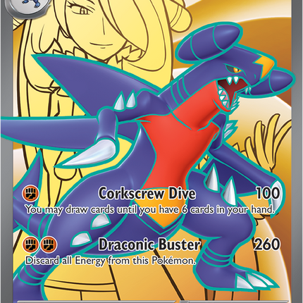 Carta Pokémon Cynthia's Garchomp EX (UR) 215/182 del set Destined Rivals de Pokémon TCG en Thunder Cards
