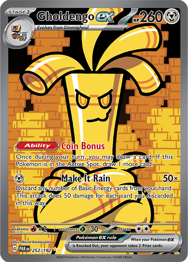 Carta Individual Pokémon Gholdengo Special Illustration Rare 252/182, Trainer, set Paradox Rift- Thunder Cards México