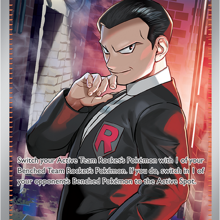 Carta Pokémon Team Rocket's Giovanni (UR) 225/182 del set Destined Rivals de Pokémon TCG en Thunder Cards
