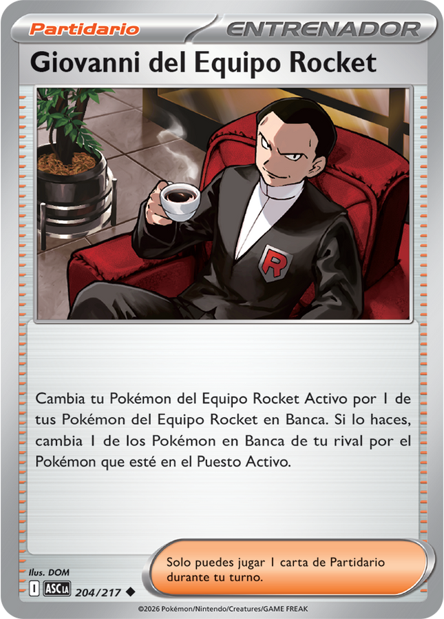 Carta Pokémon Giovanni del Equipo Rocket 204/217 del set Ascended Heroes de Pokémon TCG en Thunder Cards, carta en español