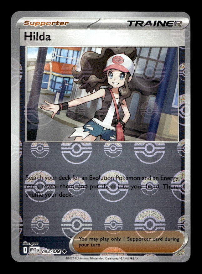 Carta Individual Pokémon Trainer Hilda Pokeball Pattern 084/086, Supporter Trainer, set S&V: White Flare, Ilustración de yuu- Thunder Cards México