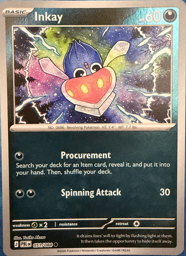 Carta individual Pokémon Inkay 051/084, set Pitch Black, en Thunder Cards México Reverse