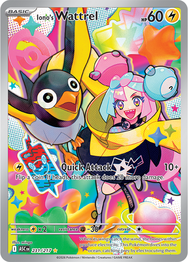 Carta Pokémon Iono's Wattrel 231/217 - Ascended Heroes - Thunder Cards