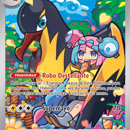 Carta Individual Pokémon Kilowattrel de e-Nigma Illustration Rare 163/159, Trainer, set Journey Together - Thunder Cards México, carta de Español