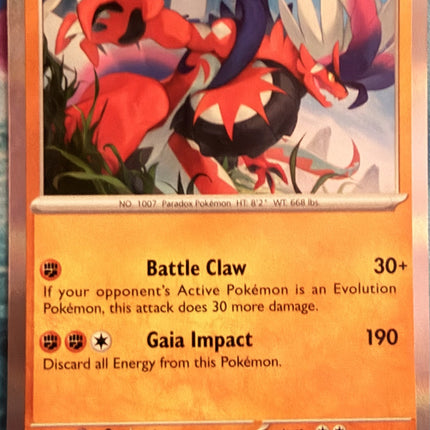 Carta individual Pokémon Koraidon 047/084, set Pitch Black, en Thunder Cards México Holo