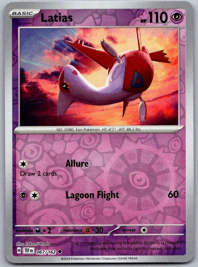 Carta Individual Pokémon Latias 067/162 , set Temporal Forces,  Thunder Cards México, Reverse Holo