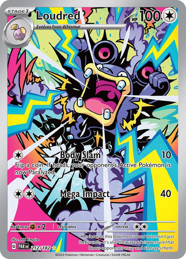 Carta Individual Pokémon Loudred Illustration Rare 212/182, Trainer, set Paradox Rift- Thunder Cards México