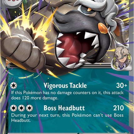 Carta Pokémon Arven's Mabosstiff EX 139/182 del set Destined Rivals de Pokémon TCG en Thunder Cards México